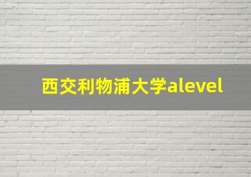 西交利物浦大学alevel