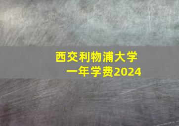 西交利物浦大学一年学费2024