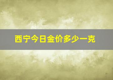 西宁今日金价多少一克