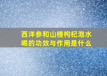 西洋参和山楂枸杞泡水喝的功效与作用是什么