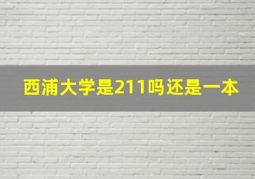 西浦大学是211吗还是一本