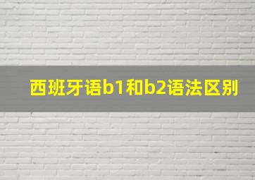 西班牙语b1和b2语法区别