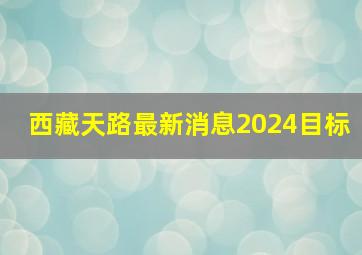 西藏天路最新消息2024目标