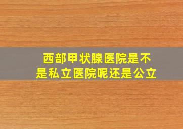 西部甲状腺医院是不是私立医院呢还是公立