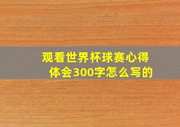 观看世界杯球赛心得体会300字怎么写的