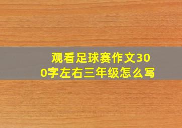 观看足球赛作文300字左右三年级怎么写