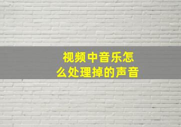 视频中音乐怎么处理掉的声音