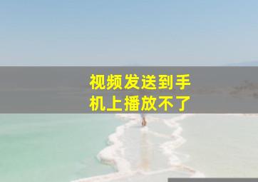 视频发送到手机上播放不了