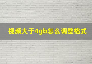 视频大于4gb怎么调整格式