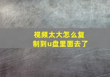 视频太大怎么复制到u盘里面去了