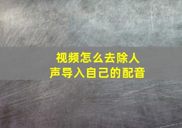 视频怎么去除人声导入自己的配音