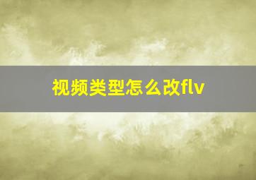 视频类型怎么改flv