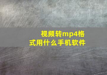 视频转mp4格式用什么手机软件