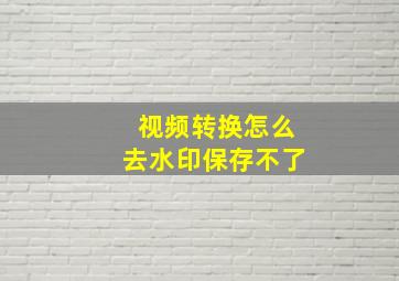 视频转换怎么去水印保存不了