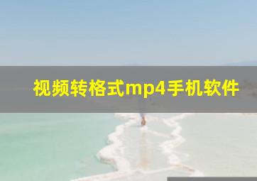 视频转格式mp4手机软件