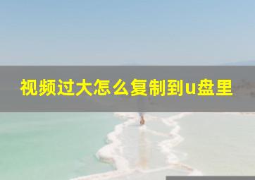 视频过大怎么复制到u盘里