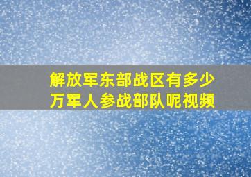 解放军东部战区有多少万军人参战部队呢视频