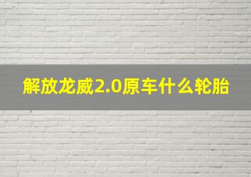 解放龙威2.0原车什么轮胎