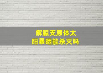 解脲支原体太阳暴晒能杀灭吗