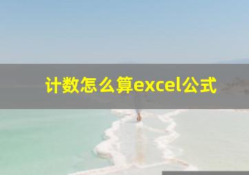 计数怎么算excel公式