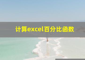 计算excel百分比函数