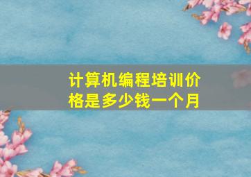 计算机编程培训价格是多少钱一个月