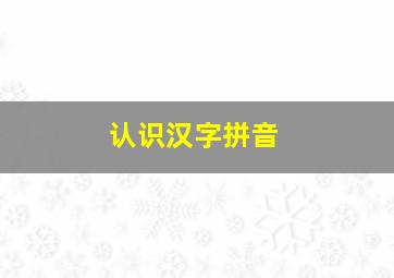 认识汉字拼音