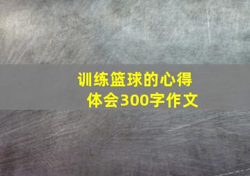 训练篮球的心得体会300字作文