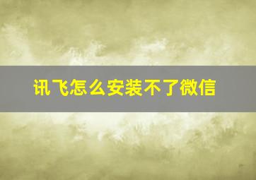 讯飞怎么安装不了微信