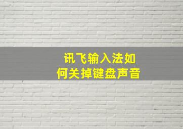 讯飞输入法如何关掉键盘声音