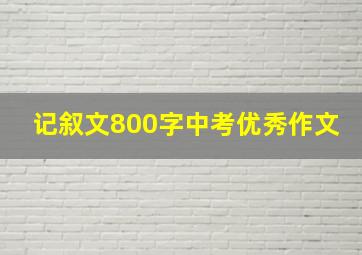 记叙文800字中考优秀作文