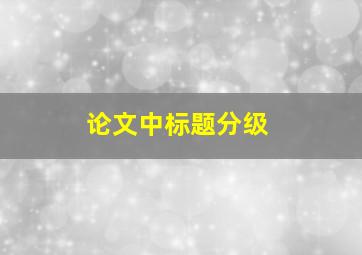 论文中标题分级