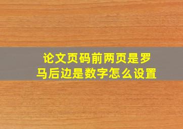 论文页码前两页是罗马后边是数字怎么设置