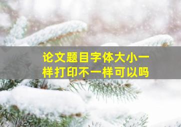 论文题目字体大小一样打印不一样可以吗