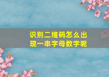 识别二维码怎么出现一串字母数字呢