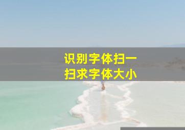 识别字体扫一扫求字体大小