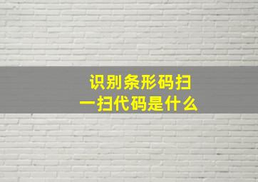 识别条形码扫一扫代码是什么