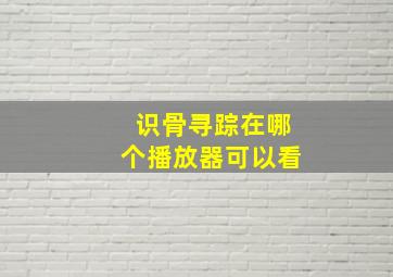 识骨寻踪在哪个播放器可以看