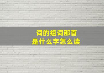 词的组词部首是什么字怎么读