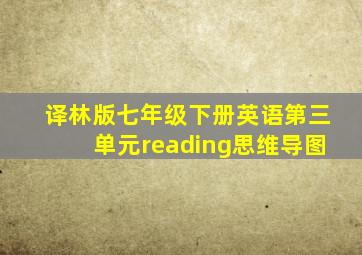 译林版七年级下册英语第三单元reading思维导图