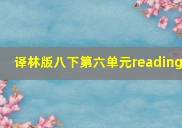 译林版八下第六单元reading