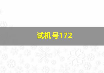 试机号172