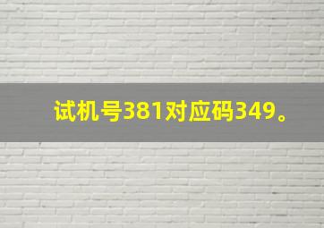 试机号381对应码349。