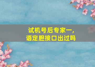 试机号后专家一,语定胆接口出过吗