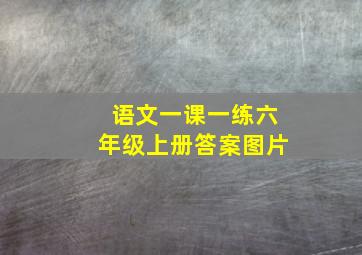 语文一课一练六年级上册答案图片