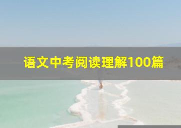 语文中考阅读理解100篇