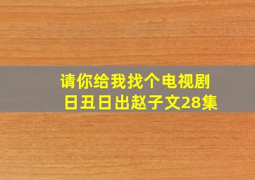 请你给我找个电视剧日丑日出赵子文28集