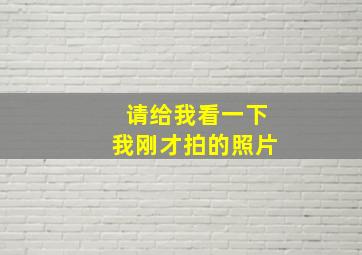 请给我看一下我刚才拍的照片