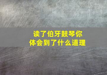 读了伯牙鼓琴你体会到了什么道理