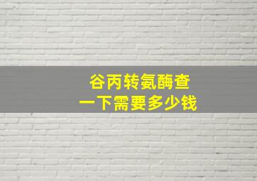 谷丙转氨酶查一下需要多少钱